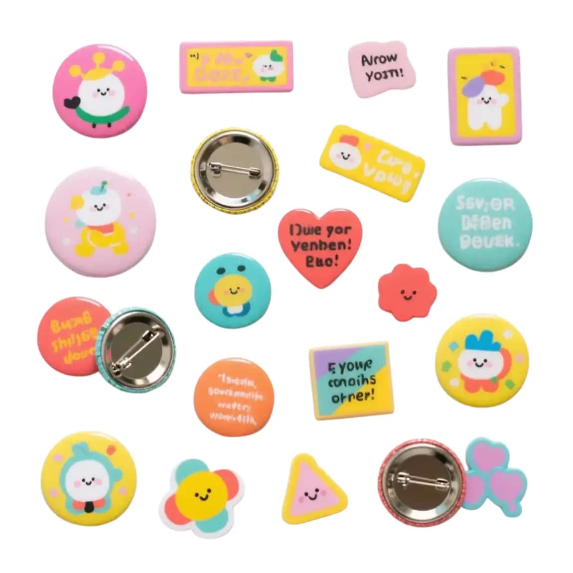 Boutons personnalisés avec support en fer