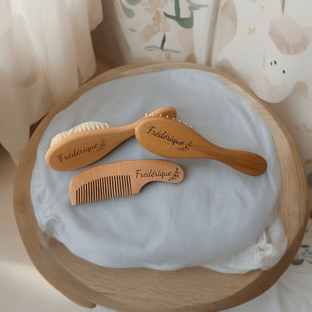 Ensemble de 3 brosses personnalisées – Nouveau-né
