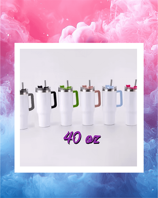 Tasse de voyage 40 oz avec anse colorée