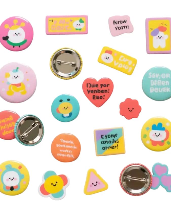 Boutons personnalisés avec support en fer