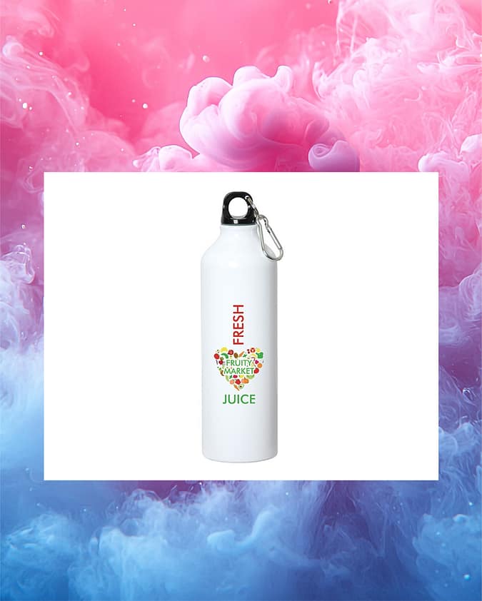 Bouteille d'eau en aluminium de 750 ml (25 oz liq.) avec mousqueton